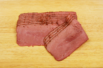Pastrami on a board