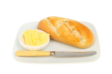 Bread roll knife and butter