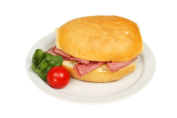Salt beef in a roll