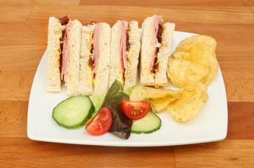 Ham and pickle sandwiches