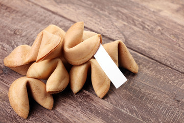 Many Chinese fortune cookie paper with prediction