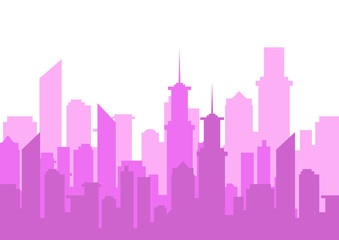 Fototapeta na wymiar Vector illustration. City skyline silhouette. Urban landscape.