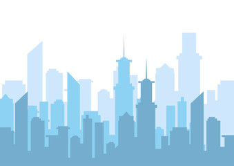 Fototapeta premium Vector illustration. City skyline silhouette. Urban landscape.