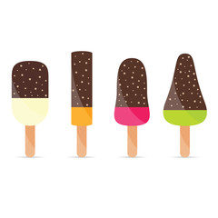 ice cream sweet food set illustration