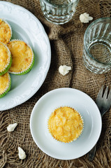 Cheesy cauliflower muffins