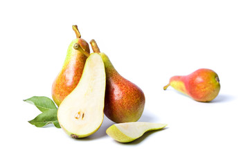 Fresh pears fruit isolated on white