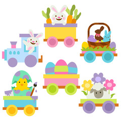Fototapeta na wymiar Happy Easter Train
