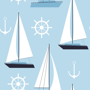 Sailing yachts.Vector pattern