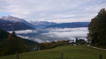 Fototapeta na wymiar clouds in a valley