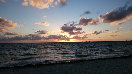 Fototapeta na wymiar sunset by the ocean