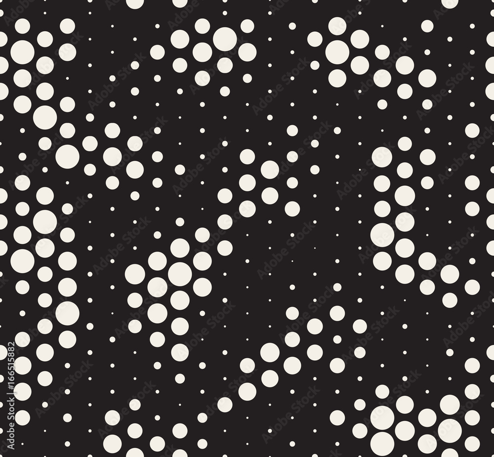 Aufkleber Halftone pattern. Snake skin style seamless pattern. Black and white background with halftone transition