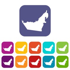 United Arab Emirates map icons set