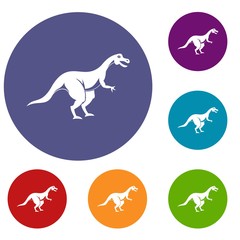 Fototapeta premium Theropod dinosaur icons set