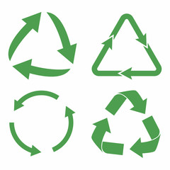 Obraz premium Recycle icon set. Green eco cycle arrows. Recycle symbol in ecology