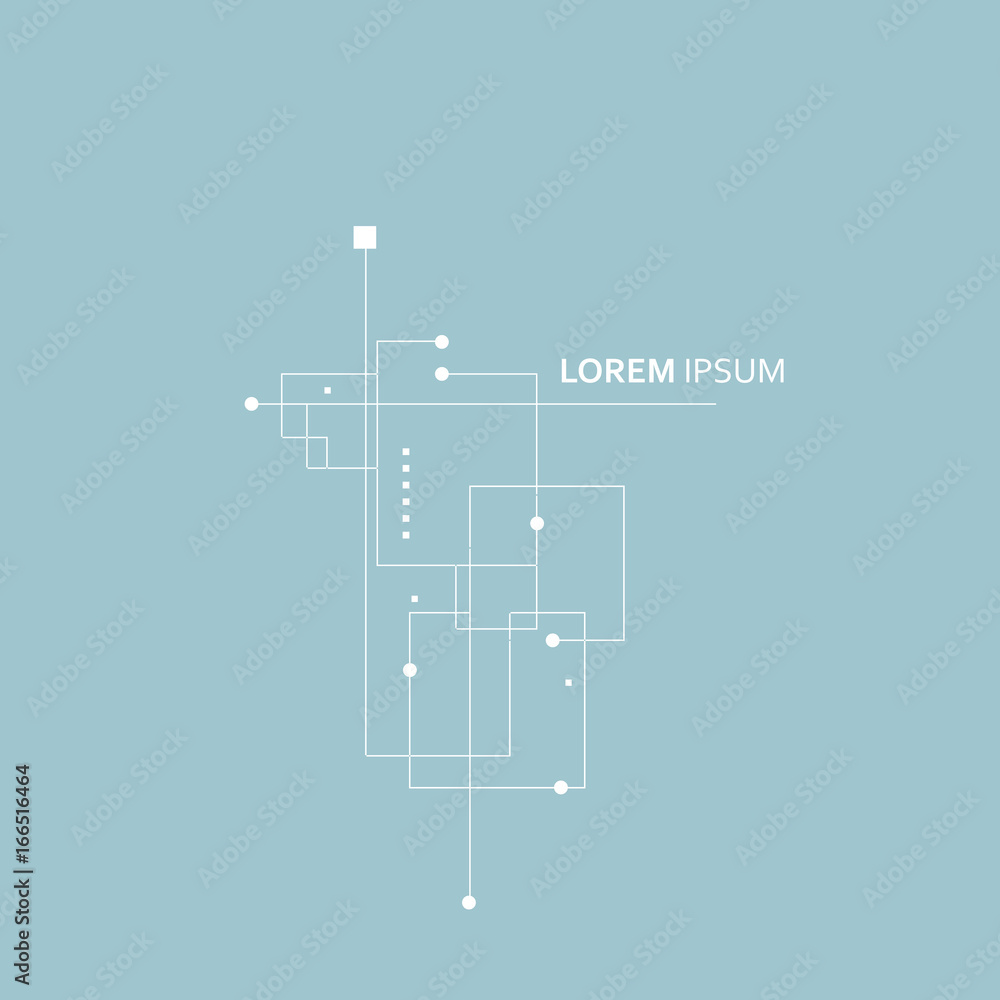 Poster vector blue background with repeating squares