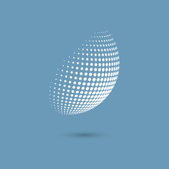 Vector halftone spheres. Design element with shadow