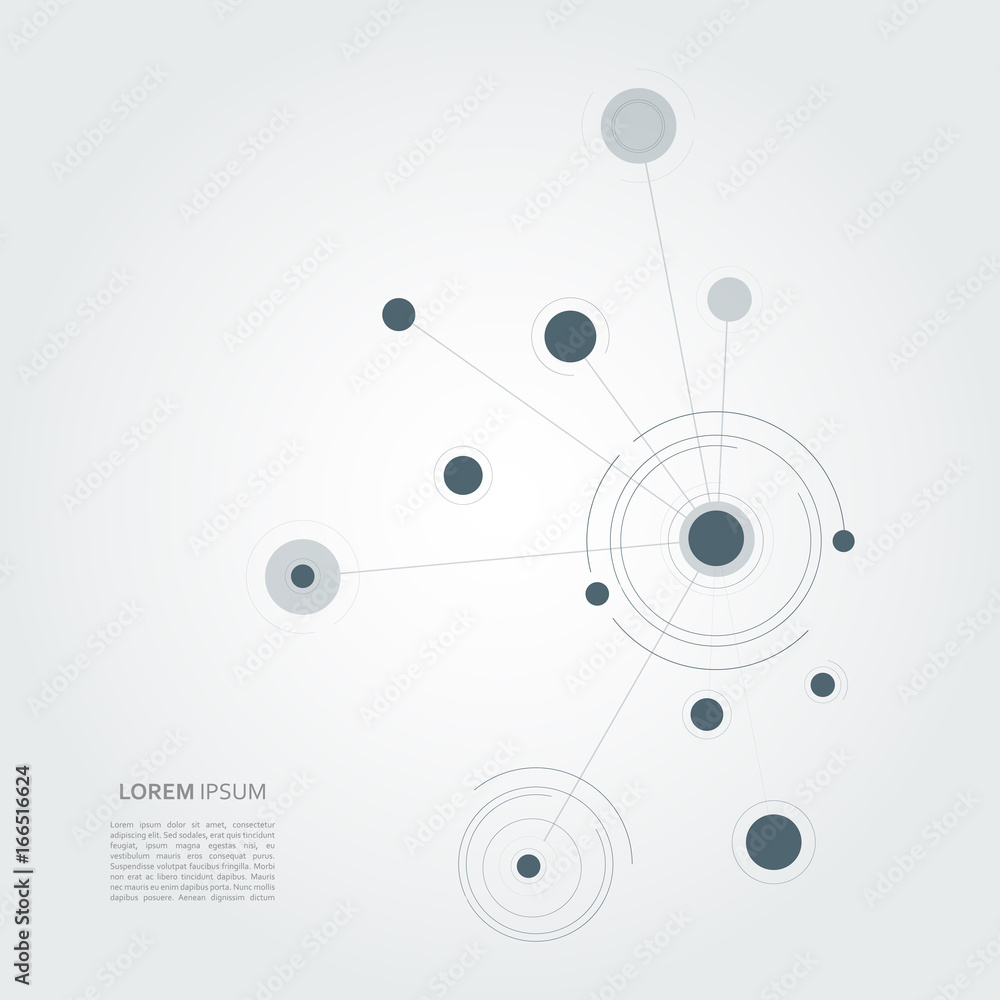 Poster connect circle background. vector page template