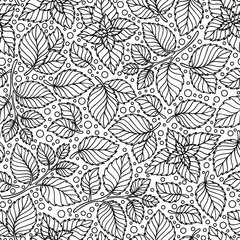 Fototapeta na wymiar Vector seamless pattern of mint leaves .