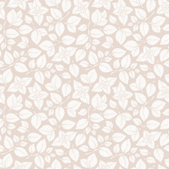 Hand drawn vector seamless pattern with mint leaves