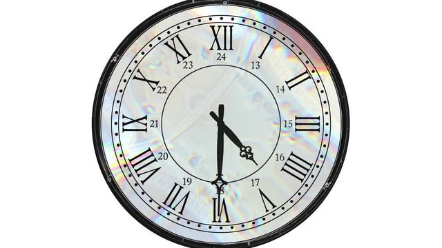 Droste FX of  fast speed antique chrome clock and spiral dial with fast speed pins.
