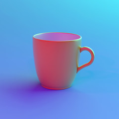 Colorful lighting cup of coffee.