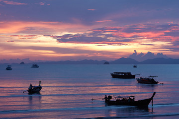 Beautiful sunrise on the thailand beach