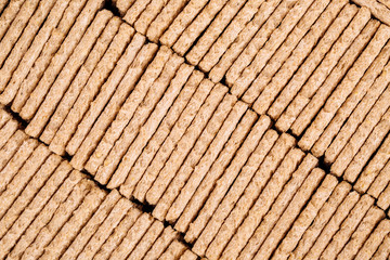 Group of healthy crispbreads on white background.