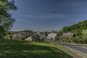Fototapeta na wymiar Vapenna village in Rychlebske mountains