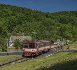Naklejka premium Train near Vapenna station in north Moravia