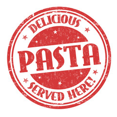 Delicious pasta sign or stamp