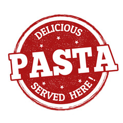 Delicious pasta sign or stamp