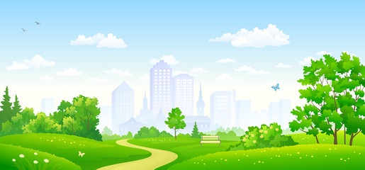 Fototapeta City park panorama obraz