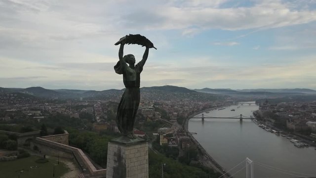 Aerial shot, Budapest Liberty Statue