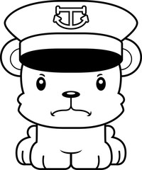 Cartoon Angry Boat Captain Bear
