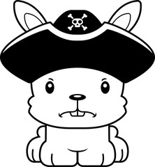 Cartoon Angry Pirate Bunny