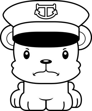 Cartoon Angry Boat Captain Bear