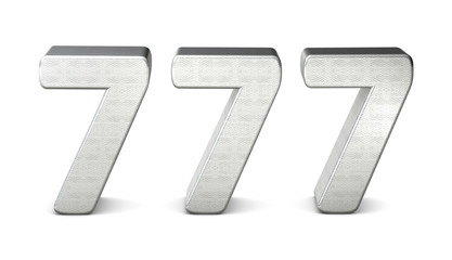 777 zahl silber 3d number silver struktur