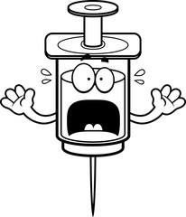 Scared Cartoon Syringe