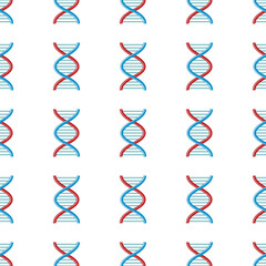 DNA seamless pattern in cartoon style isolated on white background vector illustration for web