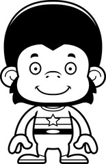 Obraz premium Cartoon Smiling Superhero Chimpanzee