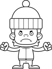 Cartoon Angry Winter Orangutan