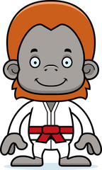 Cartoon Smiling Karate Orangutan