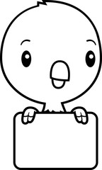 Cartoon Baby Parrot Sign