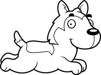 Obraz na płótnie Canvas Cartoon Husky Running