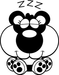Cartoon Panda Cub Napping