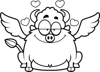 Cartoon Buffalo Wings in Love