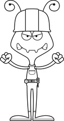 Cartoon Angry Construction Worker Ant