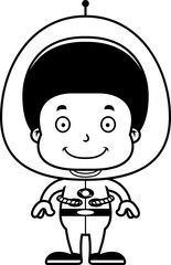 Obraz premium Cartoon Smiling Spaceman Boy