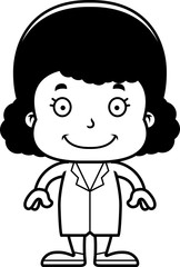 Cartoon Smiling Doctor Girl