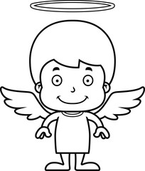 Obraz premium Cartoon Smiling Angel Boy